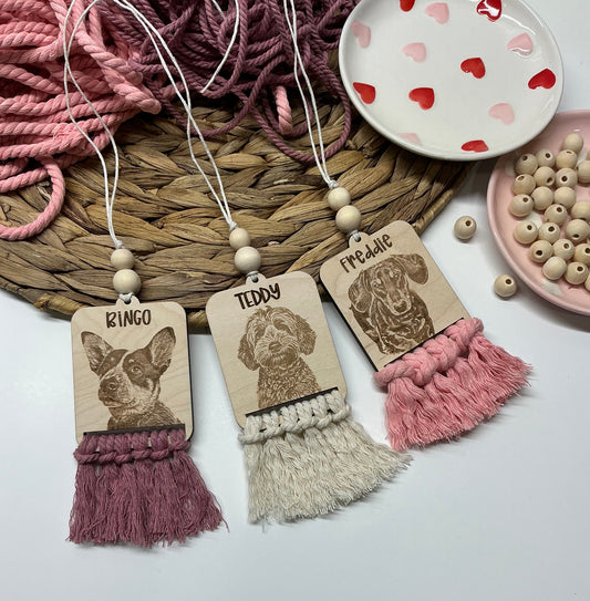 Valentines Day Inspired Pet Portrait Car Charms