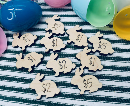 Cash Reward Bunny Shaped Easter Egg Tokens