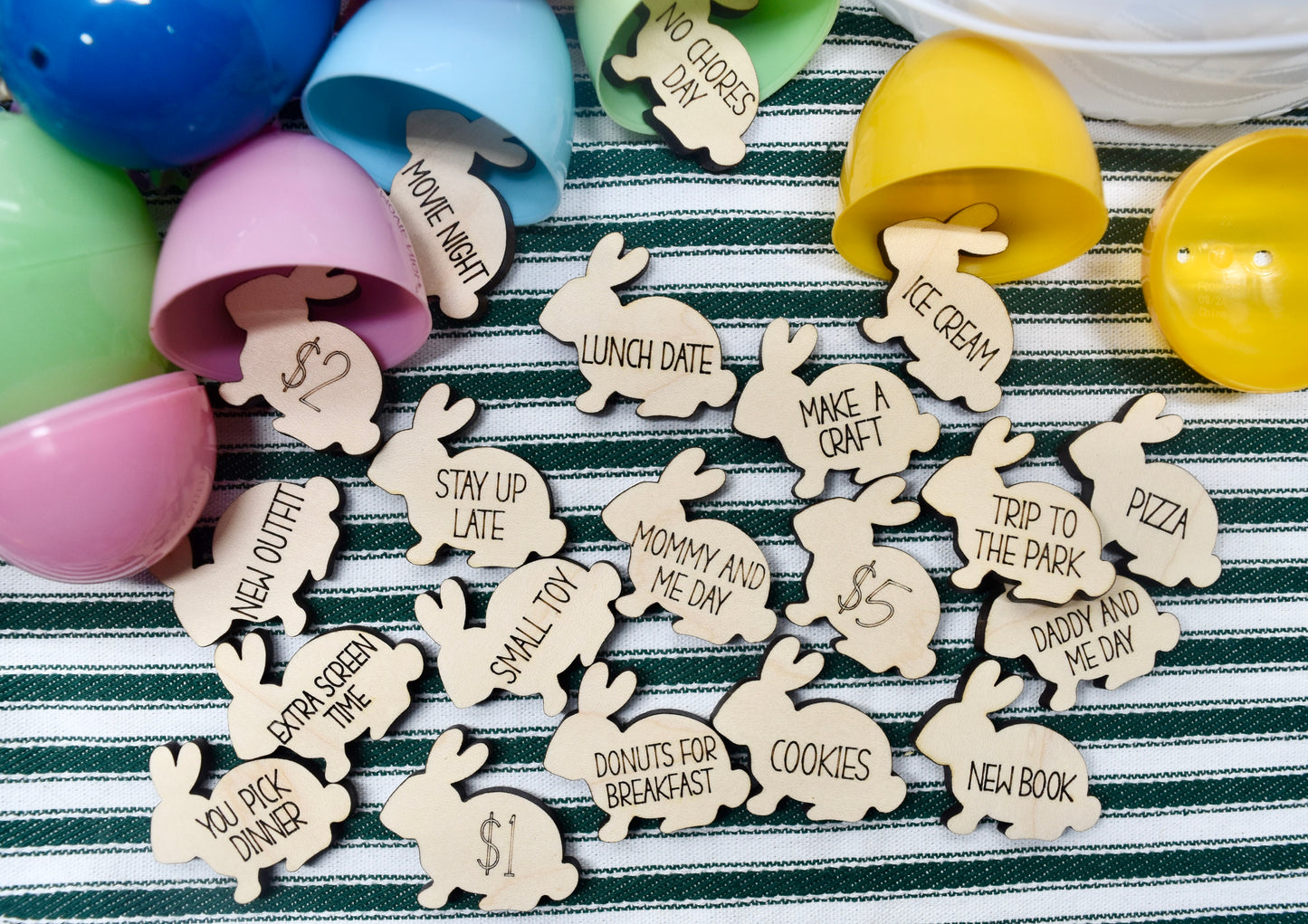 Bunny Shaped Easter Egg Tokens