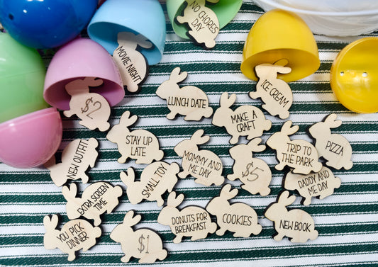 Bunny Shaped Easter Egg Tokens