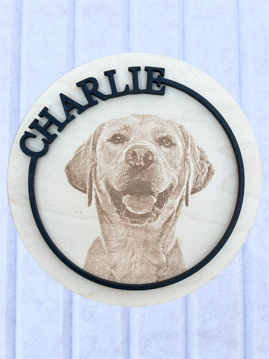 Mini 5”x5” Pet Portrait Circular 3D Sign
