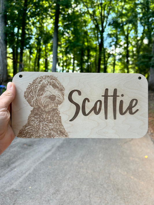 Pet Name Sign with Portrait