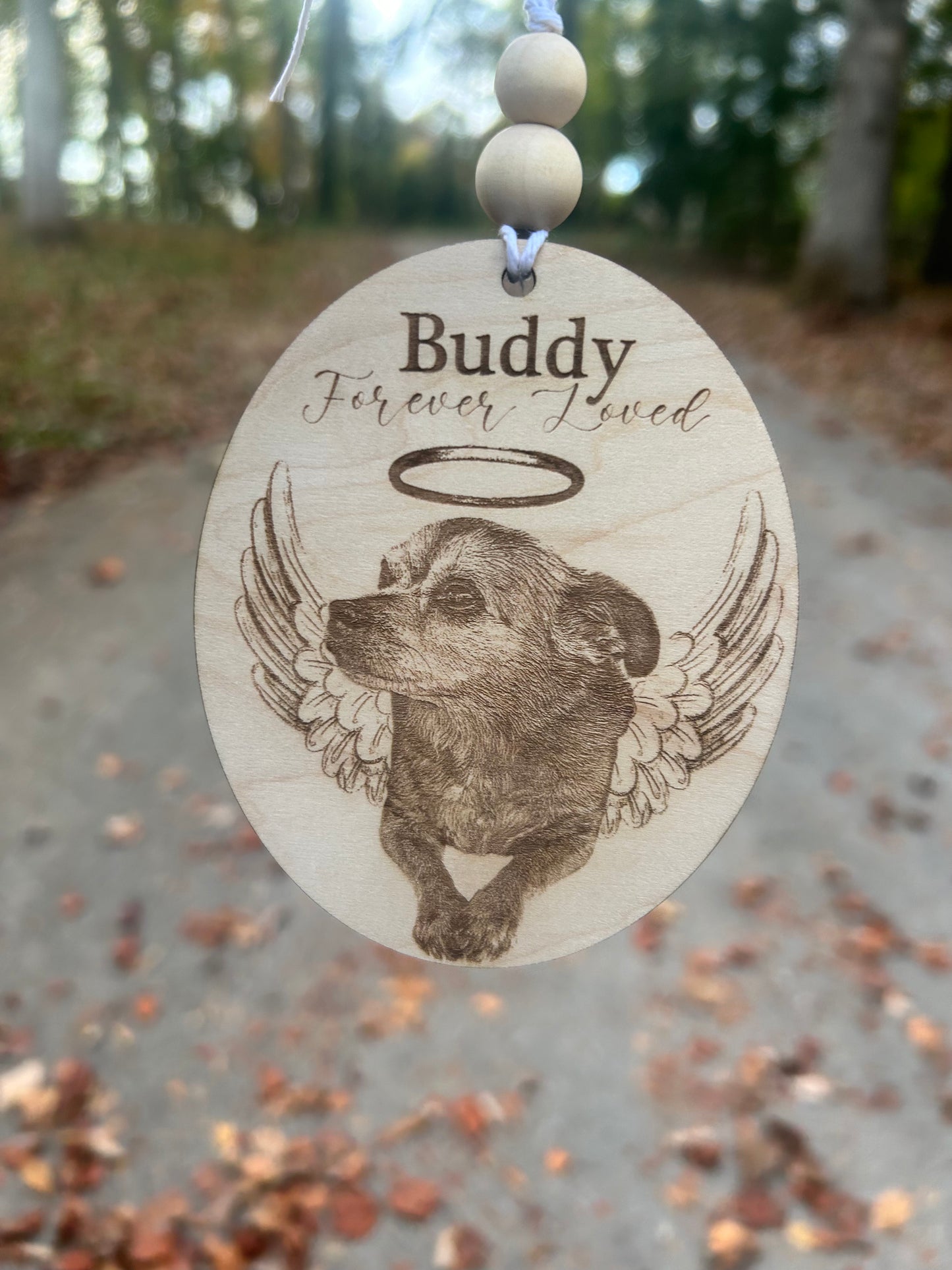 Halo and Wings Memorial Personalized Pet Portrait Ornament