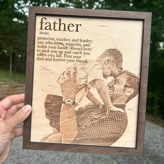 The Definition of Father Engraved Portrait