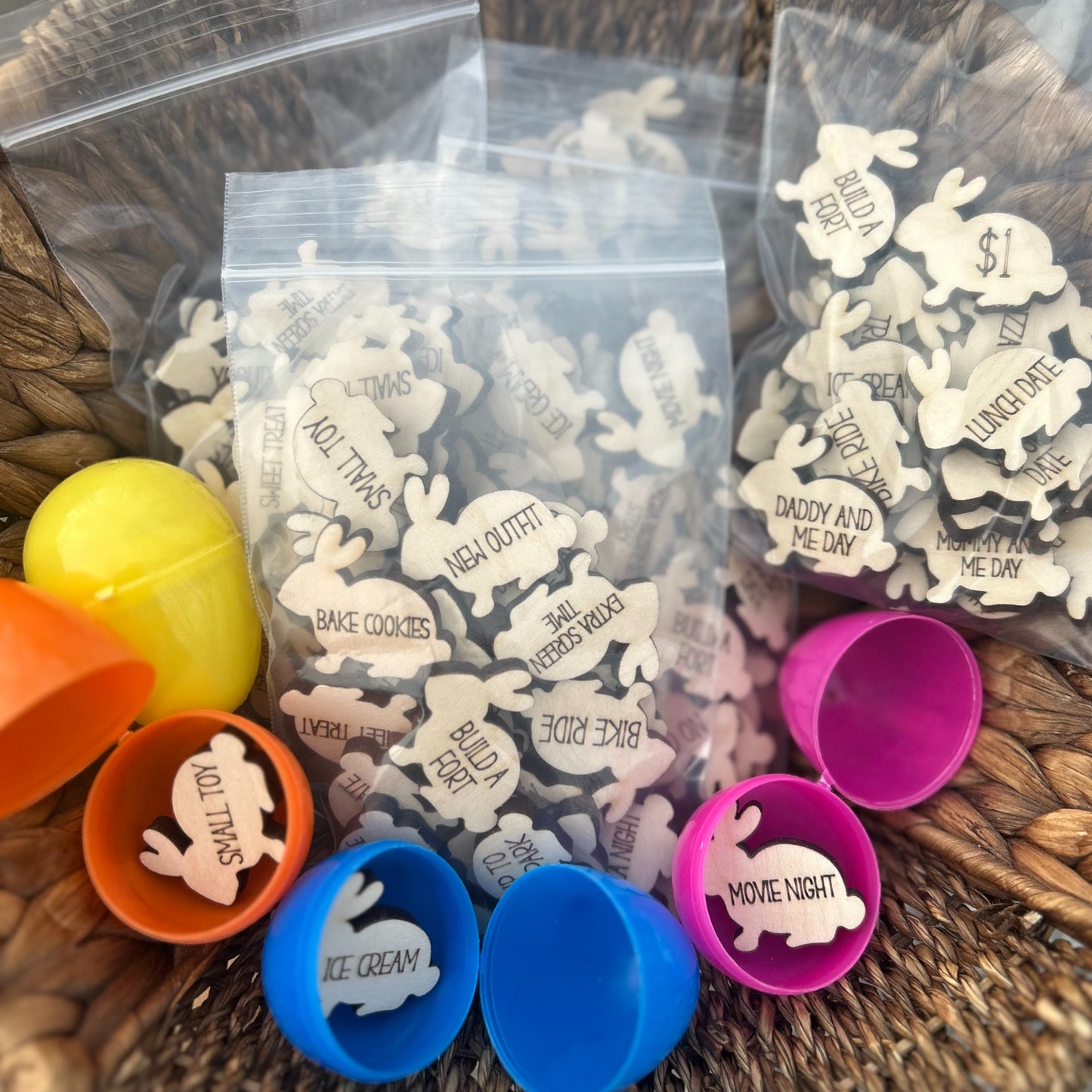 Bunny Shaped Easter Egg Tokens