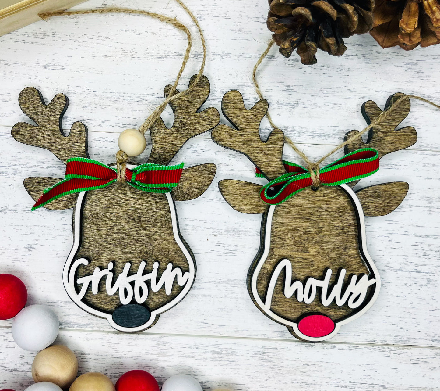 Wholesale Reindeer Personalized Christmas Ornaments